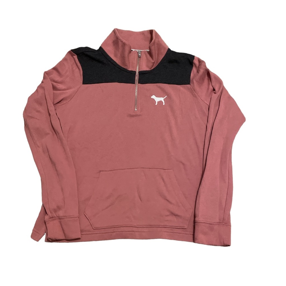 Victorias Secret PINK Women’s Gray Pink Long Sleeve Pullover size S